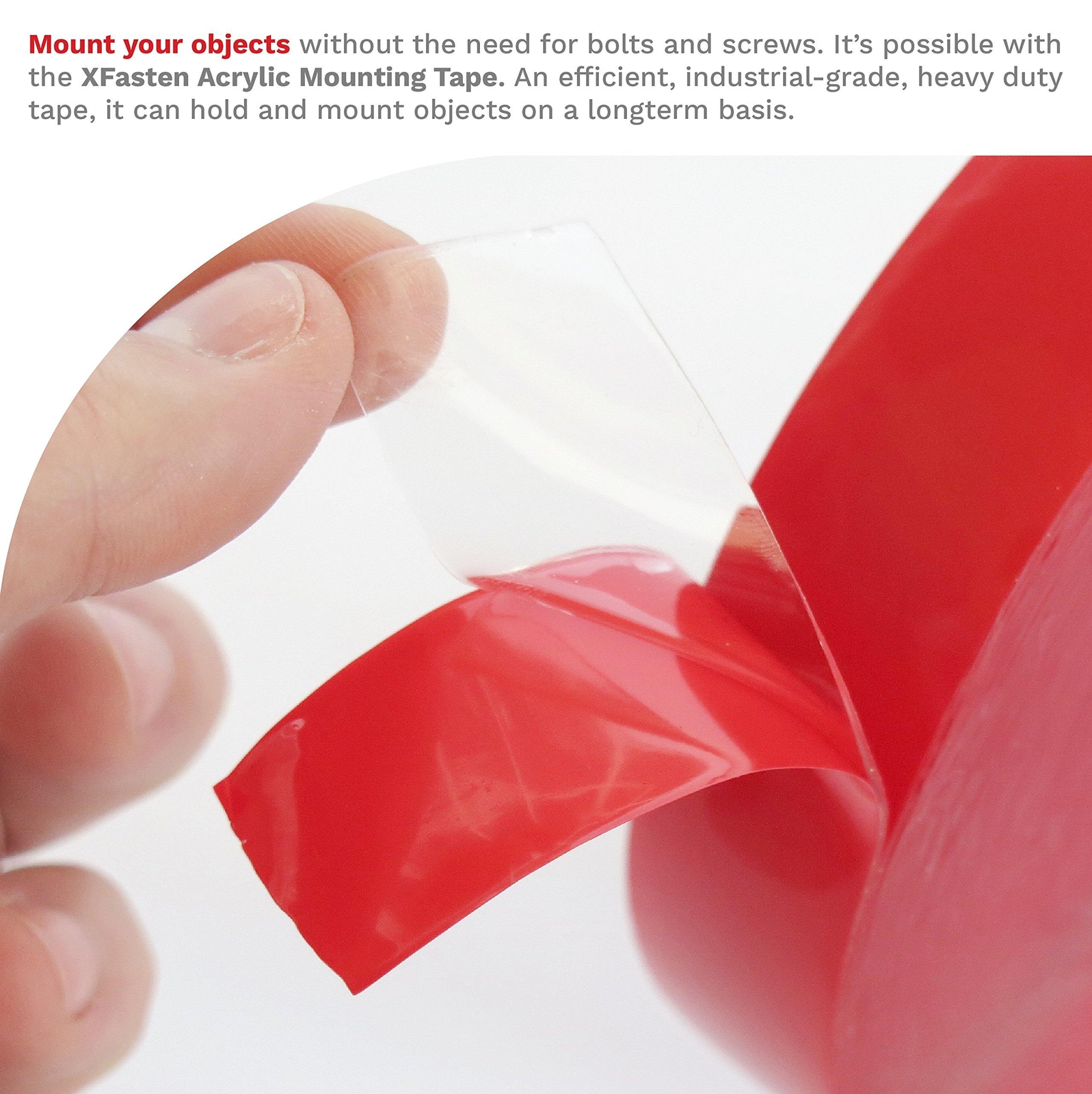 XFasten Acrylic Heavy Duty Double Sided Mounting Tape Removable 1in X