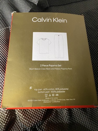 New Calvin Klein Men Pajamas Pjs set 2 pc size Small short sleeve, long pants - Picture 2 of 5