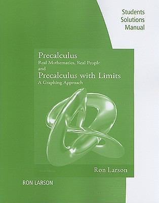 Precalculus Ebay Precalculus - Real Mathematics, Real People and Precalculus with Limits ...