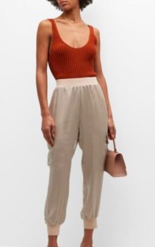 Women's Ramy Brook Teegan Satin Pants, M, Gold- Sold Out $365! - Picture 2 of 9