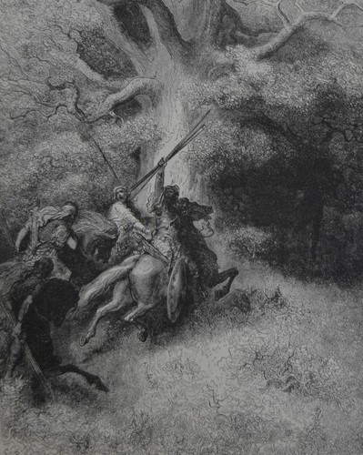 Antique Gustave Dore Religious Art Print Death of Absalom 1880 Victorian - Imagen 2 de 7
