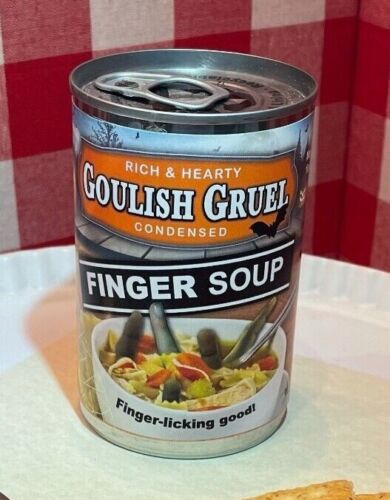 HALLOWEEN Soup Can Labels Joke Gag Gift Party Decorations Favors Witch Brain Rat - Picture 6 of 15