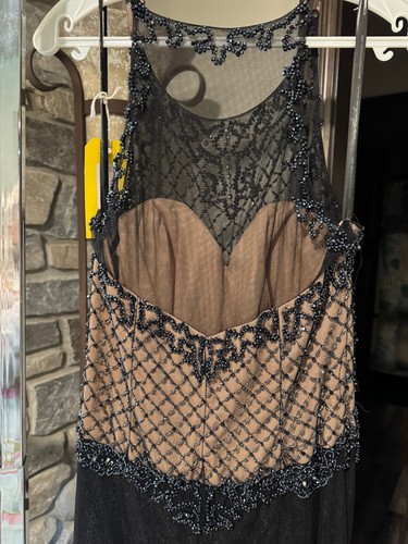Impresionante Vestido de Gala Milano E1920 Negro Talla 12 Flash ¡Oferta! - Imagen 5 de 6