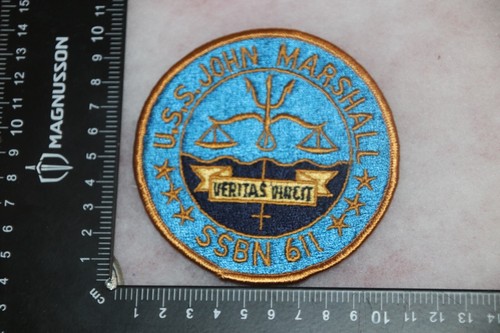 ORIGINAL US NAVY SQUADRON PATCH USS JOHN MARSHALL SSBN 611 SUBMARINE - Picture 1 of 2