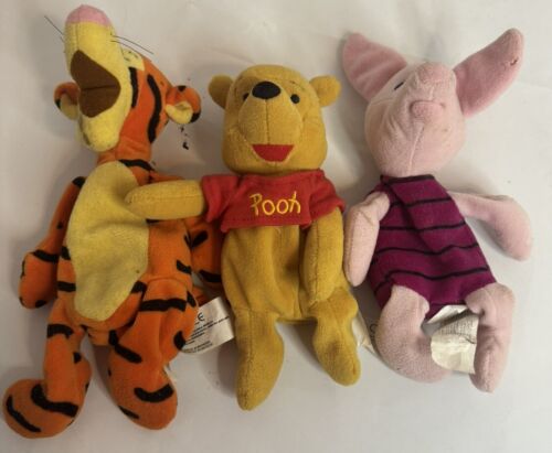 Winnie The Pooh 7" Bean Bag Juego de Peluche - Tigger, Piglet, Pooh Disney - Imagen 2 de 5