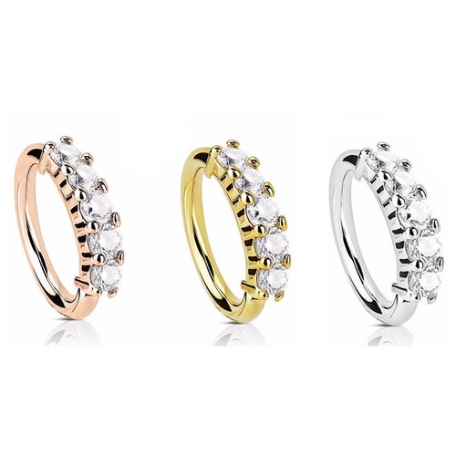 Pendiente de cartílago, hélice piercing, caracol aro , puño pendientes 18G anillo de cristal - Imagen 4 de 8