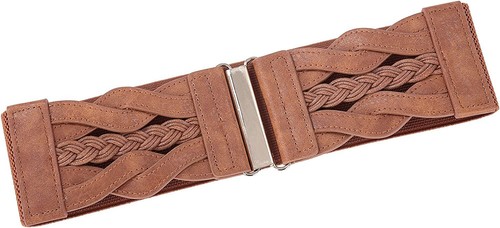 Women's Elastic Belt Stretch Buckle Wide Waist Belt Lady Fashion Women New Belts - Picture 24 of 26