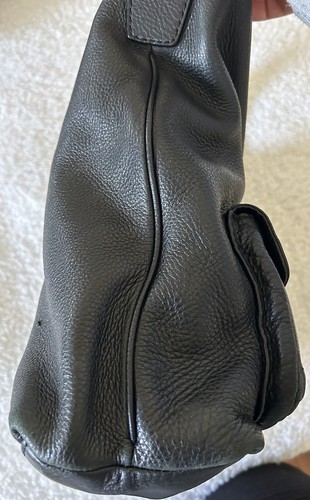 Michael Kors Black Pebbled Leather Hobo Shoulder Bag With 2 Outer Snap Pockets - Picture 17 of 24