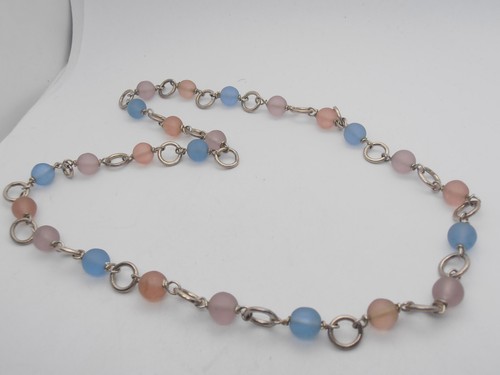 Silver Necklace 925 with Stones Coloured Synthetic - Choker Stone - Picture 4 of 6