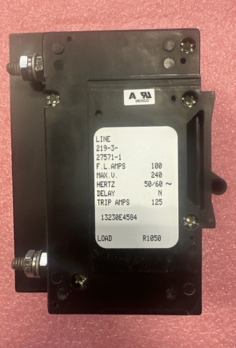 NEU Airpax Leitungsschutzschalter # 219-3-27571-1 NSN: 5925-01-464-1195 100 AMP 3-polig - Bild 2 von 6