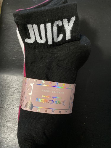 Juicy Couture 10 Pair Women's Socks White/ Pink/ White NWT SZ 4-10 - Picture 3 of 3