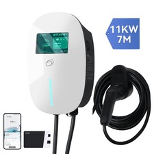 EV Ladegerät 11KW Wallbox 7m Ladekabel Typ 2 Heim Ladestation 6-16A APP 400V