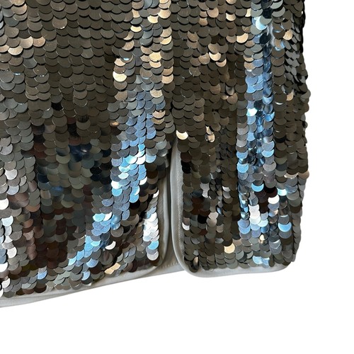 Bardot Women's Sequin Mini Skirt Silver 8 Large Concert Festival Eclectic Rave - Picture 5 of 11