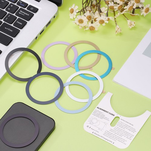 6Pcs Magnetic Sticker Ring, Magnetic Adapter Ring, Navy Blue - Photo 6 sur 7