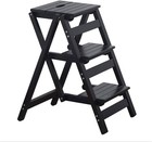 KINGBO Step Stool for Adults/Step Ladder/Counter Chair, 3-Step Folding Portable 