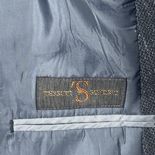 Joseph Abboud Blazer 52R Slim Gray Hopsack Cotton Stretch Elbow Patch Sport Coat - Picture 11 of 14