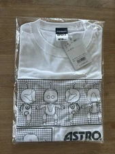 ASTRO BOT Official T-Shirt – Robot Blueprint Design (White, Size M)