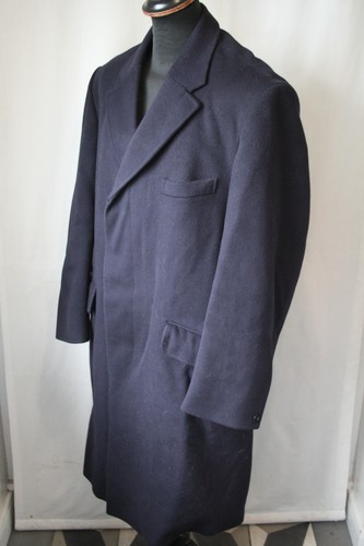 Vtg Burton Navy blue Crombie wool overcoat sz large winter warm mod revival coat - Picture 8 of 17