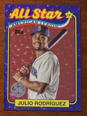 2024 Topps Series 2 Julio Rodriguez 1989 All Star Purple Foil /75 Mariners