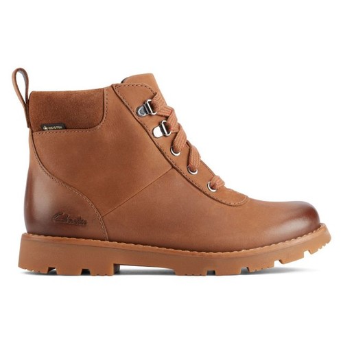 Clarks Heath Go Gore-Tex Kid Tan Leather Boys Boots Size UK 1 - 2 1/2G - Picture 2 of 8