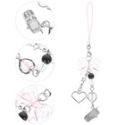  Zawieszka na telefon z kokardką i opaską w kształcie serca, estetyczna