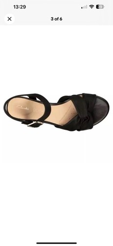 Clarks Sense Riemchen Damen Schwarz Leder Sandalen UK Größe 7 D EU 41 - Bild 3 von 6