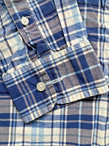 Disney Parks Button Down Tasche Herren M blau weiß kariert Mickey Mouse bestickt - Bild 7 von 11