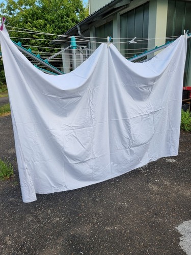 altes Halbleinen Betttuch Laken ca. 130 x 220 cm kühlend angenehm