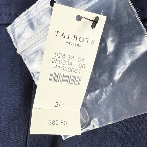 Pantalones al Tobillo TALBOTS Chatam Ajustados Talla 2-Pequeños (2P) Para Mujer Azul Marino Bolsillos NUEVO - Imagen 3 de 7