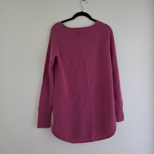 Halogen Wool Cashmere Pink Minimalist Casual Boat Neck XS Womens Tunic Sweater - Picture 8 of 17