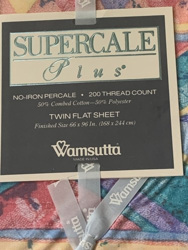 Vtg 90s Wamsutta Supercale Plus SUNDANCE Southwest Geometric Twin Flat NEW - Picture 2 of 7
