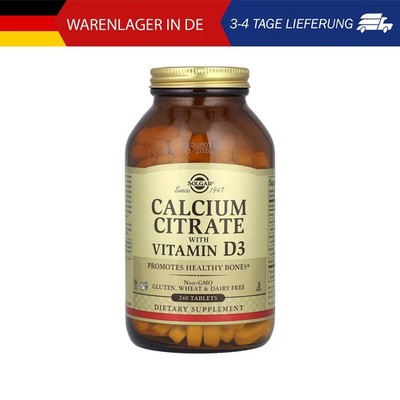 Solgar, Calciumcitrat mit Vitamin D3, 240 Tabletten