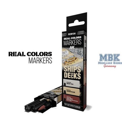 AK Interactive S.L. AK-RCM104 REAL COLORS MARKERS SET: Ships and Decks