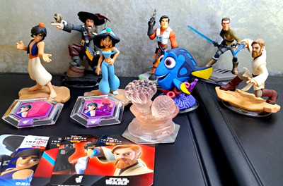 Disney Infinity - 10-teiliges-Set: Jasmine, Obi-Wan Kenobi, Münzen, ...... - Neu