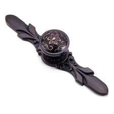 Round Oil Rubbed Bronze Knobs with Plate 10-Pack 1.26" Knob 5.8" Plate