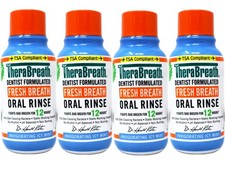 4 Pack TheraBreath Fresh Breath Mouthwash Icy Mint Travel Size 3 fl oz