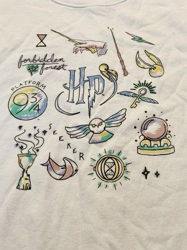 Harry Potter Sweatshirt Forbidden Forest Seeker White Pull Over Women’s XS 2019 - Picture 2 of 7