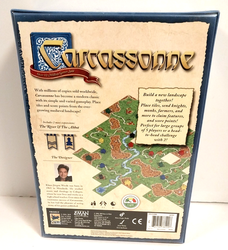 Carcassonne ~ Strategie Brettspiel - Der Fluss & Abt Erweiterungen ~ Z-Man Spiele ~ Neu - Bild 2 von 4