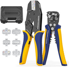 6 in 1 Crimping Tool Kit and Wire Stripper, Ratcheting Wire Crimper with 6 PCS I
