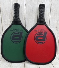 2 Pickle Pro Classic Paddle Ball Paddles Red Black  Green Black with bag.
