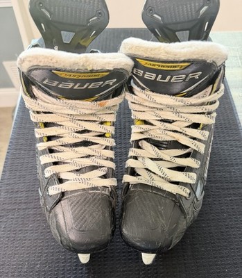 Bauer Supreme 3S  Pro Youth Ice Hockey Skates Size 3 Black/Yellow/White Lace