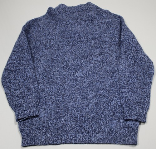 L.L.Bean Sweater Mens 2XL Tall Blue Heather Lambswool Henley Knit Pullover - Picture 4 of 6