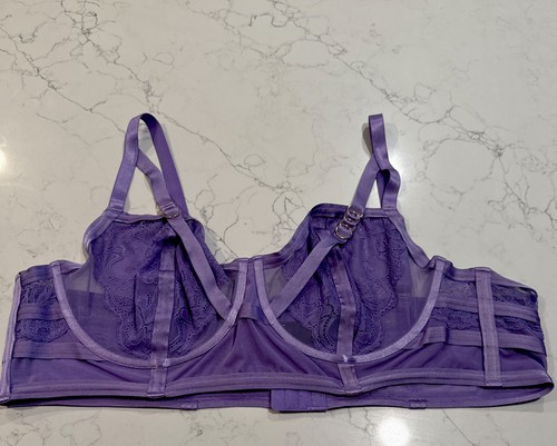 Torrid Curve Damen Gr. 3 Lila Blumen Spitze Ungefüttert Bügel Bralette - Bild 1 von 7