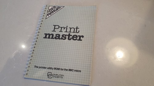 Print Master Manuale Utente BBC Micro Computer Libro BBC Numero di Serie 014843 - Foto 1 di 6