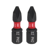 "2Stk PH2 Phillips Schraubendreher Bit 1/4\" Schaft 1\" LäNge Magnetische Kreuzkopf"