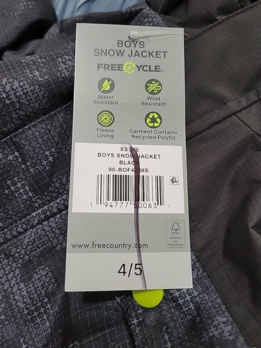 New W Tags Free Country Boys Snow Jacket Size 4/5 - Picture 11 of 11