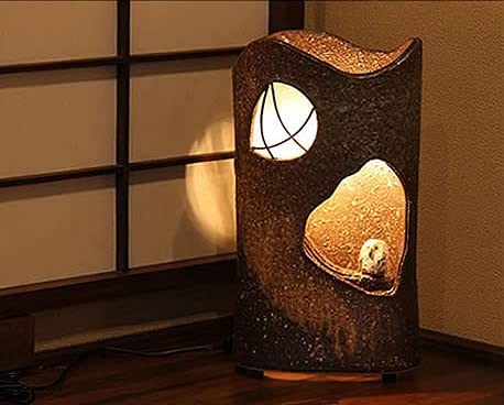 Luz de cerámica interior elegante Shigaraki Ware Owl Sunlight ak-0004 - Imagen 1 de 6