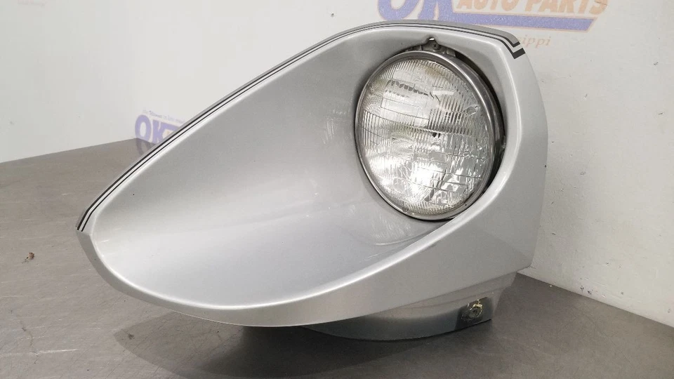1983 DATSUN 280ZX HEADLIGHT LAMP ASSEMBLY WITH SURROUND LEFT DRIVER SILVER - Image 3 of 4