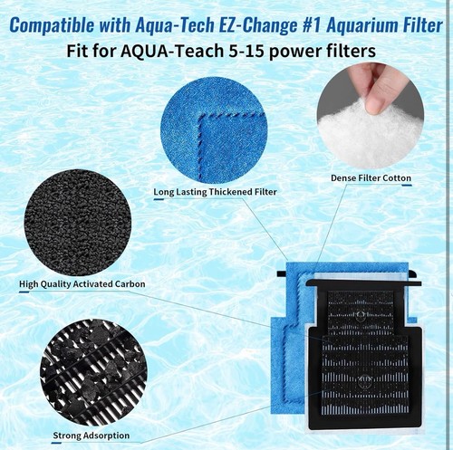Aqua-Tech EZ-Change No.1 9-Pack Aquarium Filter Cartridge 5-15 Power Filter - Picture 5 of 10