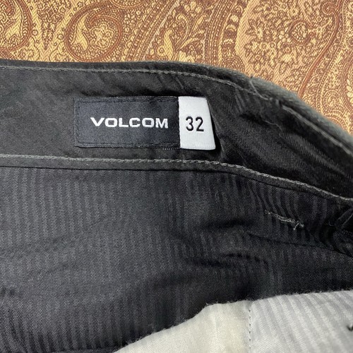 Volcom Chino Flat Front Shorts Mens 32 Gray Vmonty Stretch Gray 10" Inseam Loose - Picture 4 of 9